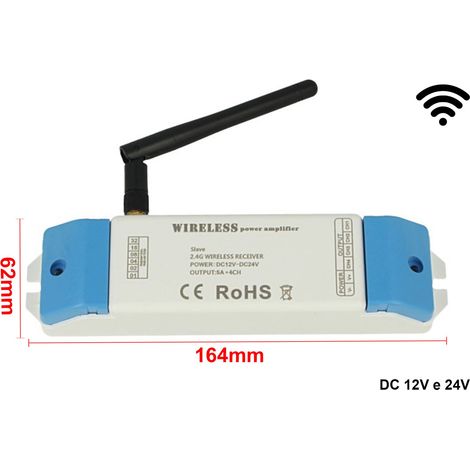 Amplificatore Wireless 2.4G Slave Segnale PWM 4 Canali RGBW 12V 24V AP244 5AX4 (1/3)