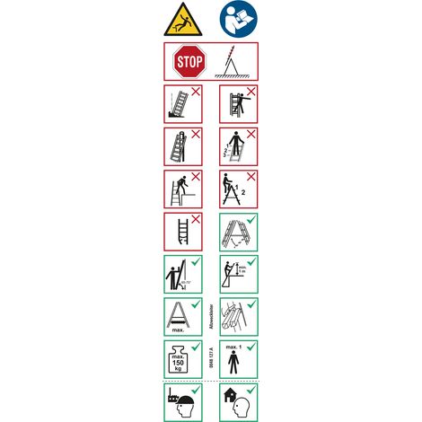 Layher Piktogrammetiketten für Multifunktionsleitern 1040, 1056, 1057, 1058 10er-Pack (1/2)