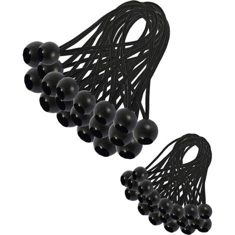 30pcs Bungee Cord, Tarpaulin Rope, Elastic Rope, for Pavilion, Tarpaulin, Camping, Tent, Awnings, Extension Harness (200mm and 150mm) (1/5)