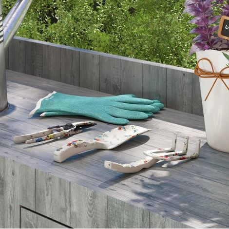 CHICFURN Set di attrezzi da giardino 3 pezzi in alluminio multicolore 30 x 23 x 6,5 cm (1/5)