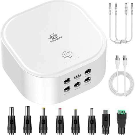 Mini UPS Onduleur 10,8V 5200mAh (56.16Wh) Compatible avec Charge Rapide PD30W, Équipé de Ports de Sortie CC (5V 9V 12V 15V 24V) Ainsi Que de Ports D'entrée et Sortie Type-C (1/5)