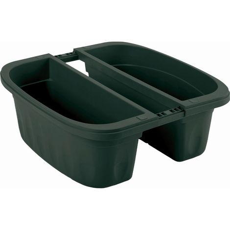1PZ FIORIERA RETTANGOLARE DOPPIA KLUNIA Col. Verde cm. 40x19,8x18,5 h (1/2)