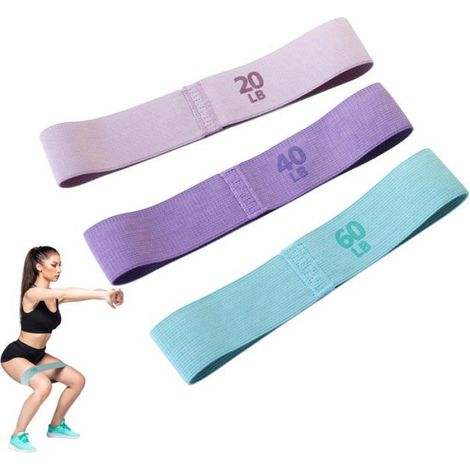 Bandes de résistance en tissu - - Lot de 3 pièces - Antidérapant - Résistance multi-niveaux (1/5)