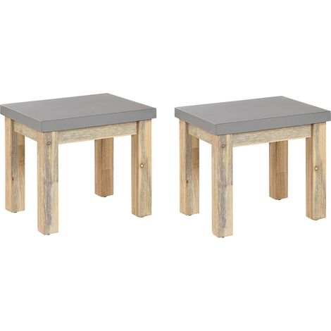 Set di 2 sgabelli da giardino in effetto cemento grigio Ostuni