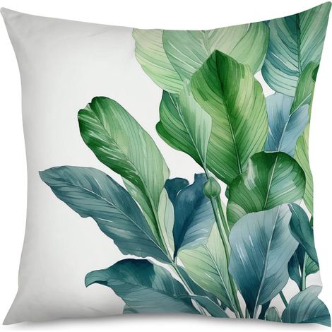 Housse de Coussin Déco Feuilles Tropicales, Style Bohème (1/5)