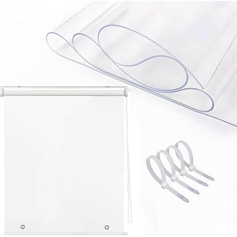 Stores enrouleurs extérieurs vinyle/PVC imperméables sans cordon, pour fenêtres maison & patio, protection solaire durable, installation facile (1/5)