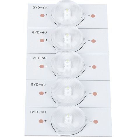 20 Stück 6V SMD-LEDs, weißes Licht für TV-Reparaturen, mit optischer Filterlinse (1/5)
