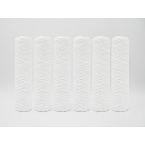 6 filtres bobinés 10' 50 microns pour adoucisseur et osmoseur d'eau