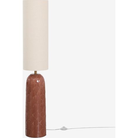 Lampe sur pied en céramique et lin Macarena SKLUM Terracota