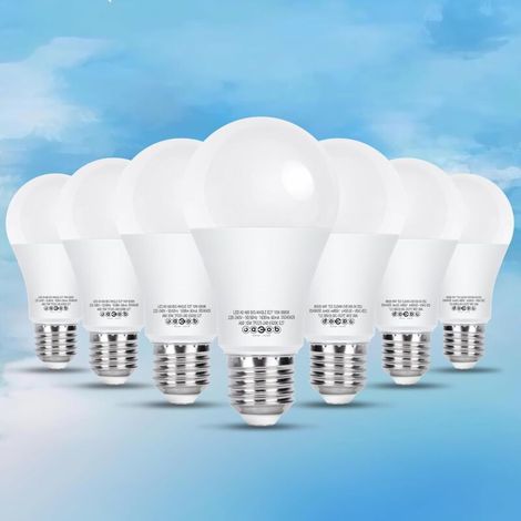 Ampoule LED A60 E27 Blanc Froid 6500K - Ampoules Globe A60 de 10W - 1600 lumens - IRC ≥ 80 - Non dimmable - Lot de 7 (1/4)