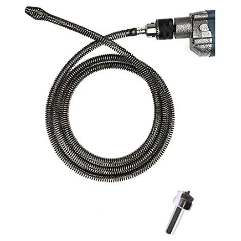 Outil de Dragage D'égout à Ressort, Drain Serpent Débouchage Avec Adaptateur Perceuse, pour évier Cuisine Baignoire Toilette Bouchée (3m) - 3m