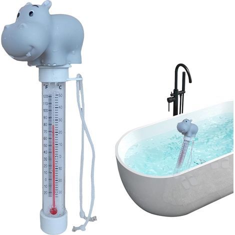 Floating thermometer with lanyard for measuring water temperature in swimming pools, spas, hot tubs and aquariums - AquaForge (1/4)