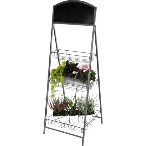 Metallständer für Blumen Küchenregal Vintage Grey Garten Metallregal (1/3)