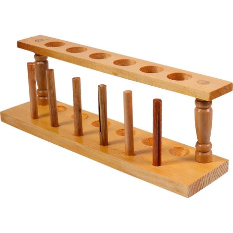 Portoir à Tubes de Laboratoire en Bois, Support Portable Bien Poli Léger, sans Blessure aux Mains, Rangement Pratique, pour Tubes à Essai en Laboratoire (1/5)