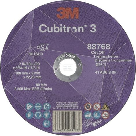 Disco de corte Cubitron 3 180 x 2,0 mm 3M 88768