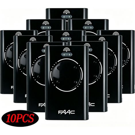 Télécommande FAAC XT4 868 SLH Noire – Lot de 10 – Fréquence 868 MHz, Portée 50-150 m (selon environnement) – Pour Portails et Portes de Garage (1/5)