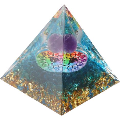 Pyramide de cristal à énergie positive, résine époxy, pyramides de guérison en cristal pour la méditation, décoration pour le bonheur (1/5)