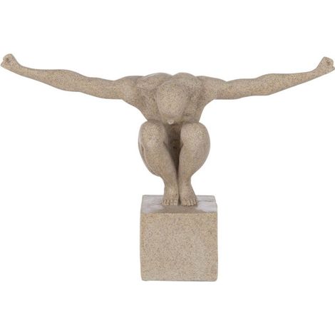 Statuette Déco sur Socle "Athlète" 32cm Beige (1/3)