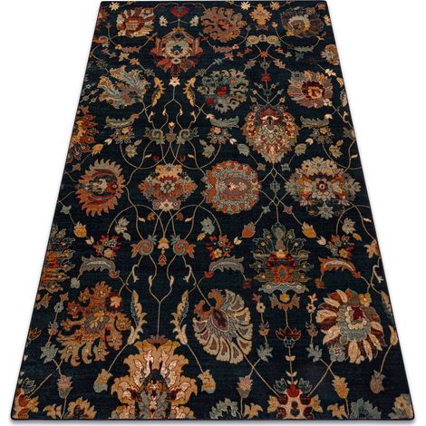 Tappeto di lana OMEGA LATICA fiori blu scuro blue 200x300 cm