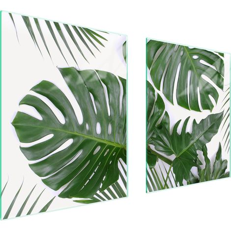 PLAQUE DE PROTECTION EN VERRE POUR POÊLE 85x52 MONSTERA