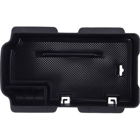 One black ABS center console storage box, insert tray, glove box storage box for car interiors. (1/4)
