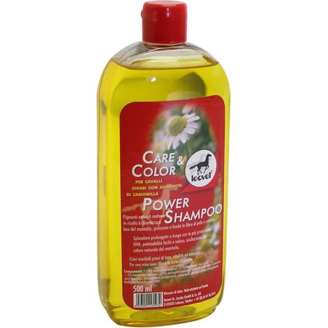 Shampoing Leovet power à la camomille romaine pour chevaux clairs 500ml