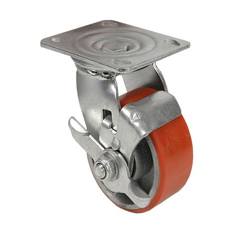 RUOTA POLIURETANO D 100X32 PIASTRA GIREV FRENO EXP- 1,0 pz