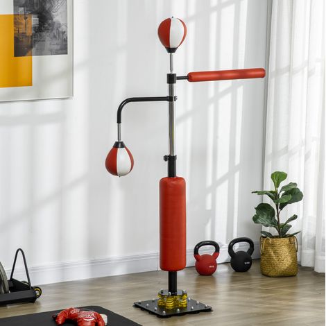 Support de boxe sur pied réglable 140-205 cm avec 2 speedballs et barre réflexe HAVRYA (1/5)