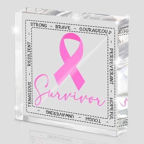 Cadeaux pour survivantes du cancer du sein, Conseil contre le cancer, cadeaux inspirants pour combattantes et patientes du cancer du sein, plaques en acrylique de condoléance (1/5)