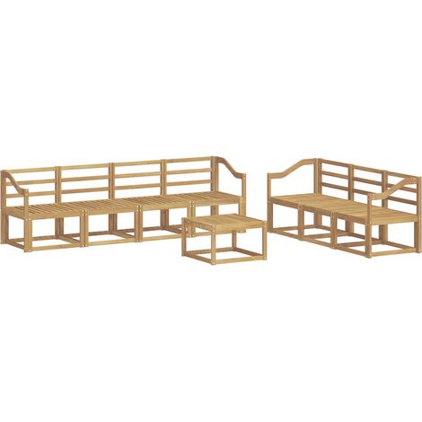 Outdoor Sofa Set 8 pcs White 59 x 59 x 37 cm Solid Acacia Wood vidaXL (1/5)