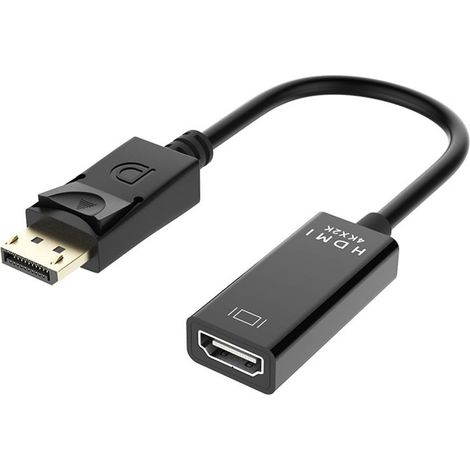 Adaptateur DisplayPort Mâle vers HDMI Femelle, câble convertisseur unidirectionnel 1080P, liaison vidéo haute définition, compatible PC, ordinateur portable, projecteur. (1/3)