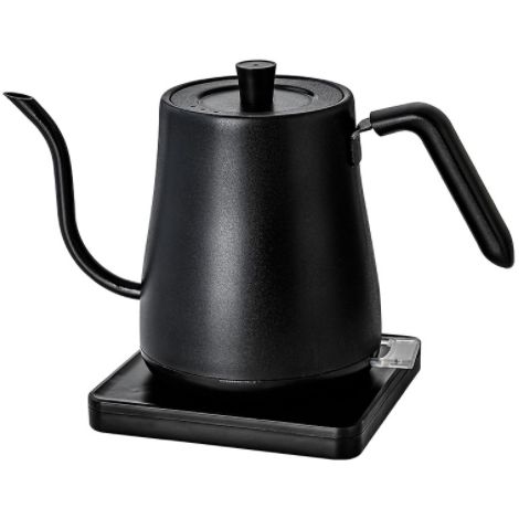 RHG bouilloire électrique, Bouilloire pour le café et le thé 800ml 1200 W, Acier inoxydable,Noir (1/5)