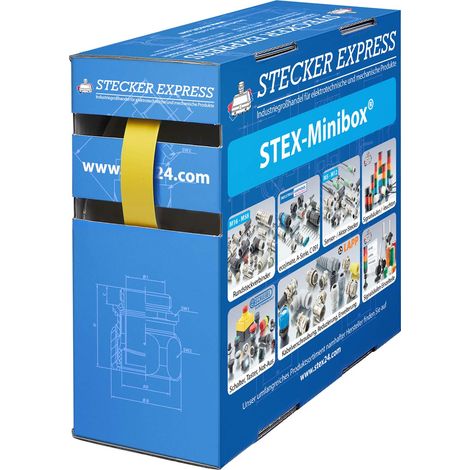 STEX24 Schrumpfschlauch 3:1, Minibox mit 5,4m, gelb 9,0/3,0mm, 3/8 Zoll, WSB3 Schrumpftemperatur mind. 70°C, vollständig bei mind. 100°C - 1 Stück (1/2)