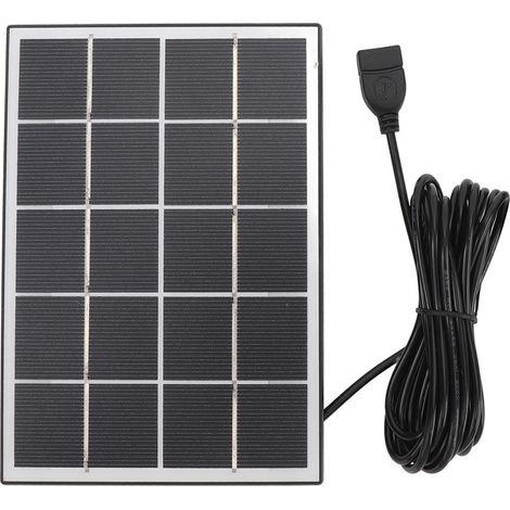 Panneau solaire monocristallin 3 W pour caméra de sécurité extérieure 5 V avec support, noir (1/5)