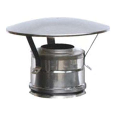 MARAL 8012947987995 Terminale Parapioggia Inox Doppia Parete Diametro Interno 10 mm Esterno 15 mm con Isolamento in Lana di Roccia 25 mm colore Acciaio Lucido (1/2)