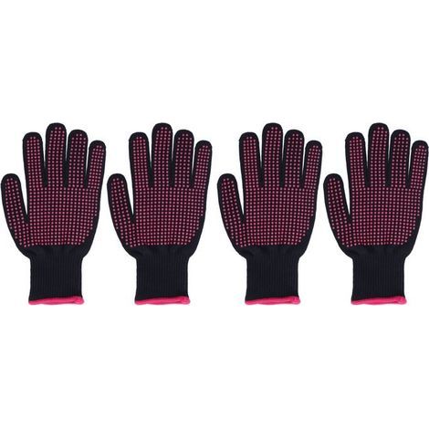Lot de 4 gants résistants à la chaleur et anti-brûlures avec protection en silicone (1/4)