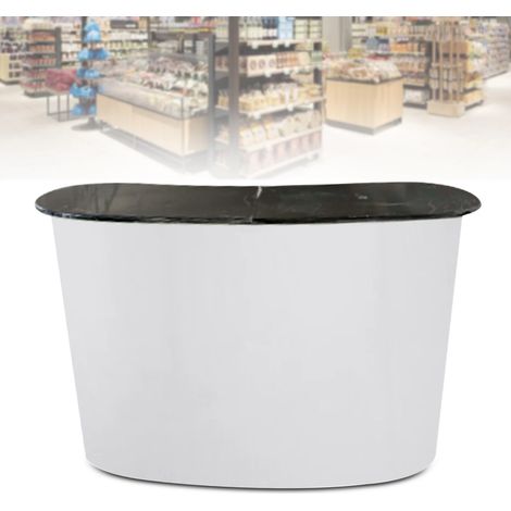 Trade Show Pop Up Table, Office Reception Desk, Welcome reception Unit,Curved Corner Retail Counter Cabinet,Showcase Display Till Cash Desk, Exhibition Counter Stand, Display Table(130x40x90CM) (1/5)