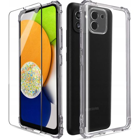 FUNDA ANTICHOQUES CON PARTE TRASERA TRANSPARENTE PARA Samsung Galaxy A03 + Cristal (1/5)