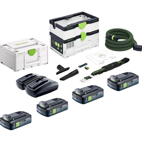 Festool CTLC SYS I-Basic Akku Absaugmobil 36 V ( 2x 18 V ) Staubklasse L + 4x Akku 4,0 Ah + Doppelladegerät + Systainer