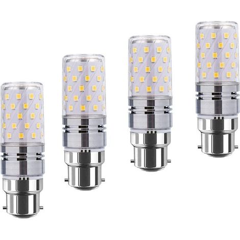 LED B22 de maïs Bulbs12W, 100W Incandescent équivalent, 1200lm, blanc chaud 3000K ampoules Chandelier, Bougie décorative Culot B22 (1/4)