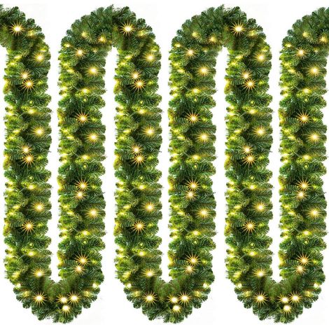 DOLASO Leuchtende Weihnachtsgirlande 2,7 m, 50 LEDs, warmweiß, künstlicher Baum, für drinnen und draußen, Weihnachtsdekoration (1/5)