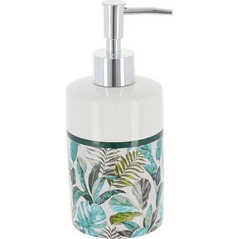 Distributeur a savon dolomite rond imprime 320 ml - jardin d hiver -