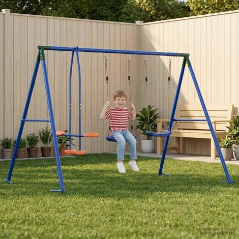 vidaXL Set di Altalene per Esterni Multicolore 263 x 185 x 185 cm (1/5)
