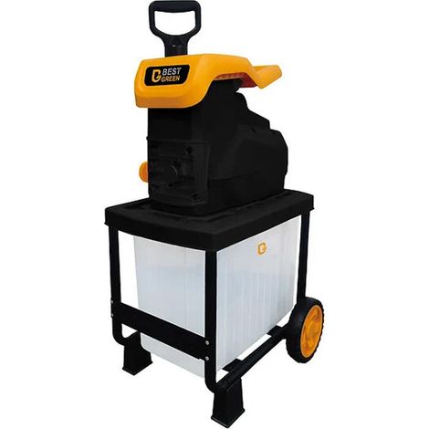 Broyeur de végétaux électrique 2800W – Capacité de coupe 45mm – Bac de ramassage 60L – Moteur puissant pour broyage optimal – Bestgreen
