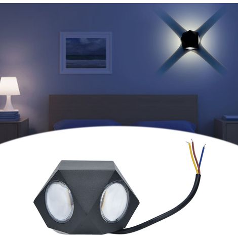 12-Watt-LED-Wandleuchte in Rautenform, aus Aluminium, Beleuchtung von vier Seiten, moderner und minimalistischer nordischer Stil, ideal für Wohnzimmer, Villen, Hotels, Karaoke-Räume und Flure. (1/5)