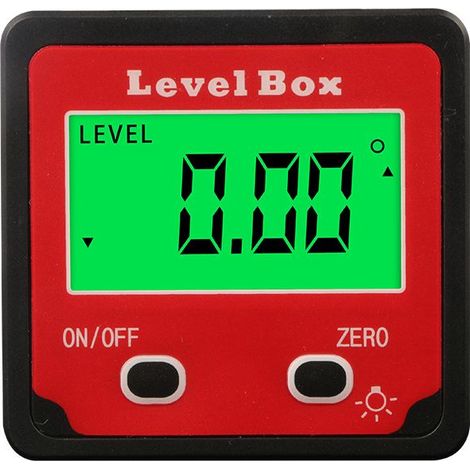 1 inclinomètre numérique, écran LCD rétroéclairé, base magnétique intégrée, sans outil de fixation, pour menuiserie, bâtiment, automobile (1/5)