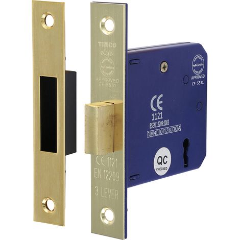 TIMCO 3 Lever Electro Brass Mortice Deadlock 78mm Case 58mm Backset