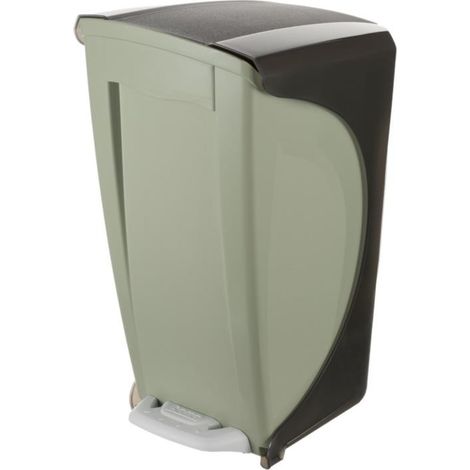 Poubelle à pédale 17L - 23 x 30 x 43 cm - Vert sauge - Livraison gratuite (1/2)