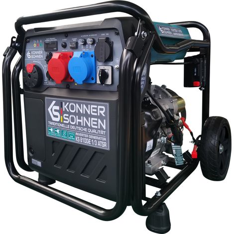 Könner & Söhnen KS 8100iE 1/3 ATSR Generador de corriente con inversor 8,5 kW, para funcionamiento monofásico (230 V) y trifásico (400 V), generador de gasolina Generador de corriente (1/5)