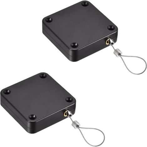 YMYNY Automatic Door Closer, Black, Automatic Sensor Door Closer, No Drilling, Drawstring Door Closer, Automatically Closes Most Doors, 2 Pack